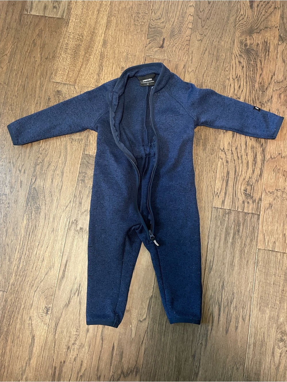 Navy Fleece One-Piece Zip jumpsuit